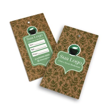 TAGS TAGS PADRÃO FURO KRAFT 250G SEM LAMINAÇÃO E SEM VERNIZ SEM VERNIZ COM TINTA BRANCA 91X51MM Colorido frente e verso - 5000 un.