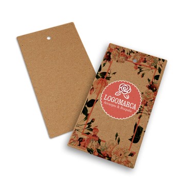 TAGS TAGS PADRÃO FURO KRAFT 250G SEM LAMINAÇÃO E SEM VERNIZ SEM VERNIZ COM TINTA BRANCA 91X51MM