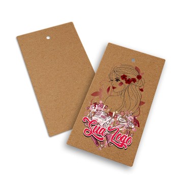 TAGS TAGS PADRÃO FURO KRAFT 250G SEM LAMINAÇÃO E SEM VERNIZ SEM VERNIZ COM TINTA BRANCA 91X51MM