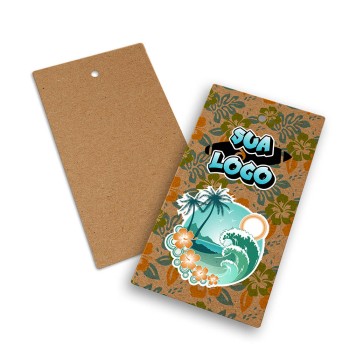 TAGS TAGS PADRÃO FURO KRAFT 250G SEM LAMINAÇÃO E SEM VERNIZ SEM VERNIZ COM TINTA BRANCA 91X51MM Colorido frente - 500 un.