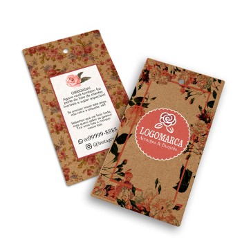 TAGS TAGS PADRÃO FURO KRAFT 250G SEM LAMINAÇÃO E SEM VERNIZ SEM VERNIZ COM TINTA BRANCA 91X51MM