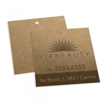 TAGS TAGS PADRÃO FURO KRAFT 250G SEM VERNIZ 91X102MM Preto e branco frente - 1000 un.