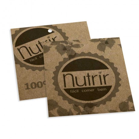 TAGS PADRÃO FURO KRAFT 250G SEM VERNIZ 91X102MM Preto e branco frente e verso - 100 un.