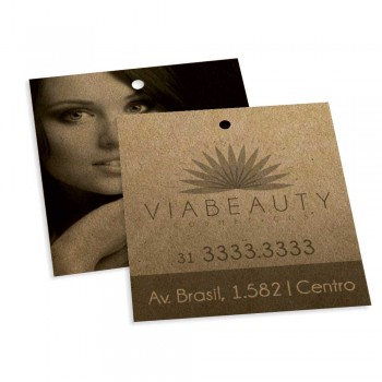 TAGS TAGS PADRÃO FURO KRAFT 250G SEM VERNIZ 91X102MM Preto e branco frente e verso - 1000 un.