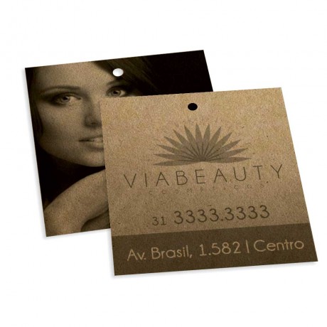 TAGS TAGS PADRÃO FURO KRAFT 250G SEM VERNIZ 91X102MM Preto e branco frente e verso - 1000 un.