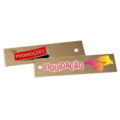 TAGS PADRÃO FURO KRAFT 250G SEM VERNIZ 91X25MM Colorido frente e verso - 250 un.