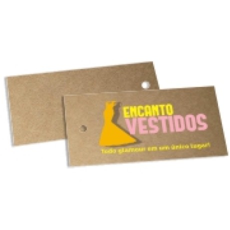 TAGS PADRÃO FURO KRAFT 250G SEM VERNIZ 91X51MM Colorido frente - 250 un.