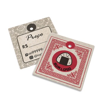 TAGS TAGS PADRÃO FURO RECICLATO 250G SEM LAMINAÇÃO E SEM VERNIZ SEM VERNIZ 45X51MM Colorido frente e preto e branco verso - 2000 un.