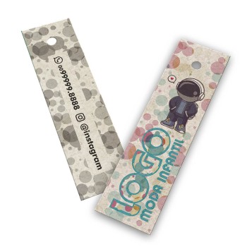 TAGS TAGS PADRÃO FURO RECICLATO 250G SEM LAMINAÇÃO E SEM VERNIZ SEM VERNIZ 91X25MM Colorido frente e preto e branco verso - 1000 un.
