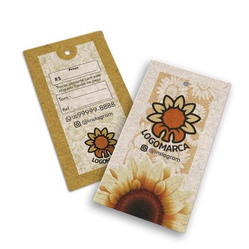 TAGS TAGS PADRÃO FURO RECICLATO 250G SEM LAMINAÇÃO E SEM VERNIZ SEM VERNIZ 91X51MM Colorido frente e verso - 500 un.