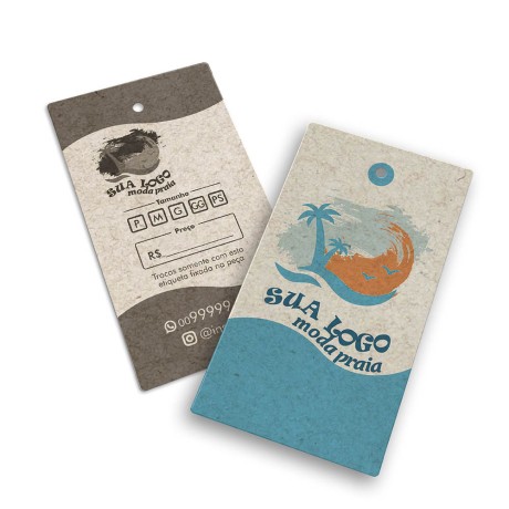 TAGS TAGS PADRÃO FURO RECICLATO 250G SEM LAMINAÇÃO E SEM VERNIZ SEM VERNIZ 91X51MM Colorido frente e preto e branco verso - 5000 un.