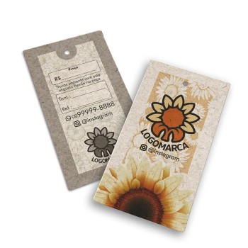 TAGS TAGS PADRÃO FURO RECICLATO 250G SEM LAMINAÇÃO E SEM VERNIZ SEM VERNIZ 91X51MM Colorido frente e preto e branco verso - 500 un.