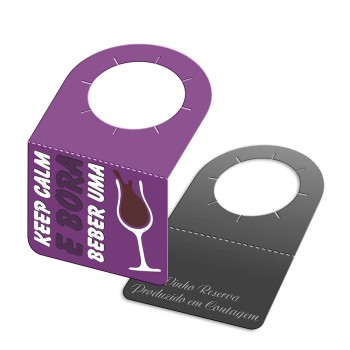 TAGS TAGS PARA GARRAFA COUCHÊ 250G SEM LAMINAÇÃO E SEM VERNIZ SEM VERNIZ 91X102MM Colorido frente e preto e branco verso - 100 un.