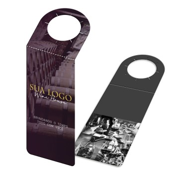 TAGS TAGS PARA GARRAFA COUCHÊ 250G SEM LAMINAÇÃO E SEM VERNIZ SEM VERNIZ 91X204MM Colorido frente e preto e branco verso - 250 un.