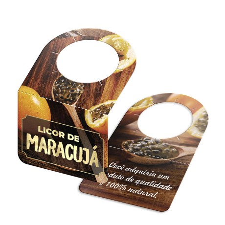TAGS TAGS PARA GARRAFA COUCHÊ 300G HOT STAMPING LAM FOSCA FV E HOTSTAMPING FR 91X102MM Colorido frente e verso - 500 un.
