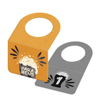 TAGS TAGS PARA GARRAFA COUCHÊ 300G VERNIZ LOCALIZADO LAM FOSCA FRENTE E VERNIZ LOCALIZADO FRENTE 91X102MM Colorido frente e preto e branco verso - 500 un.