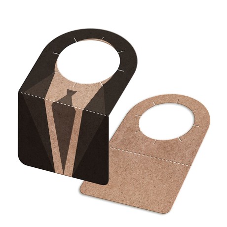 TAGS TAGS PARA GARRAFA KRAFT 250G SEM LAMINAÇÃO E SEM VERNIZ SEM VERNIZ 91X102MM Preto e branco frente - 250 un.