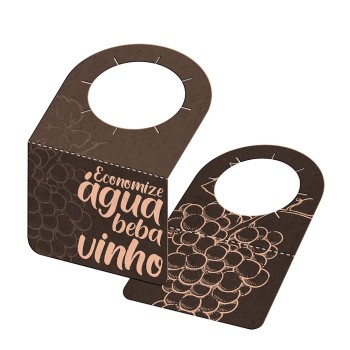 TAGS TAGS PARA GARRAFA KRAFT 250G SEM LAMINAÇÃO E SEM VERNIZ SEM VERNIZ 91X102MM Preto e branco frente e verso - 100 un.