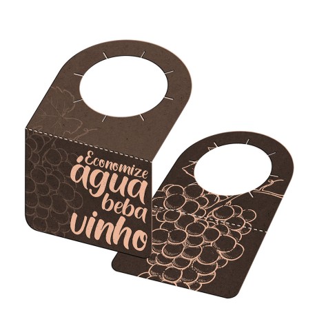 TAGS TAGS PARA GARRAFA KRAFT 250G SEM LAMINAÇÃO E SEM VERNIZ SEM VERNIZ 91X102MM Preto e branco frente e verso - 100 un.