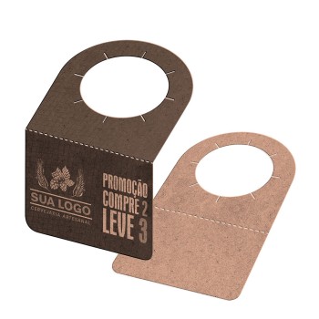 TAGS TAGS PARA GARRAFA KRAFT 250G SEM LAMINAÇÃO E SEM VERNIZ SEM VERNIZ 91X102MM Preto e branco frente - 50 un.