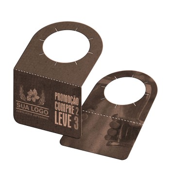 TAGS TAGS PARA GARRAFA KRAFT 250G SEM LAMINAÇÃO E SEM VERNIZ SEM VERNIZ 91X102MM Preto e branco frente e verso - 50 un.