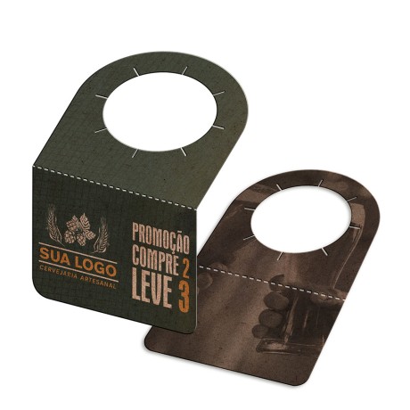 TAGS TAGS PARA GARRAFA KRAFT 250G SEM LAMINAÇÃO E SEM VERNIZ SEM VERNIZ 91X102MM Colorido frente e preto e branco verso - 50 un.