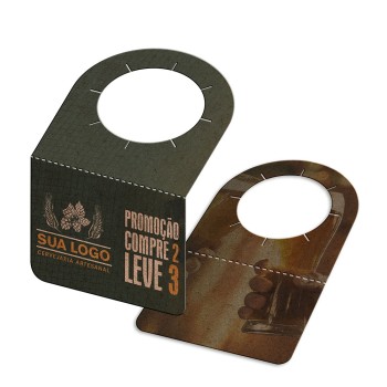 TAGS TAGS PARA GARRAFA KRAFT 250G SEM LAMINAÇÃO E SEM VERNIZ SEM VERNIZ 91X102MM Colorido frente e verso - 50 un.