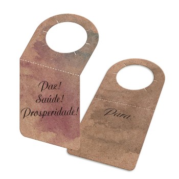 TAGS TAGS PARA GARRAFA KRAFT 250G SEM LAMINAÇÃO E SEM VERNIZ SEM VERNIZ 91X153MM Colorido frente e preto e branco verso - 50 un.