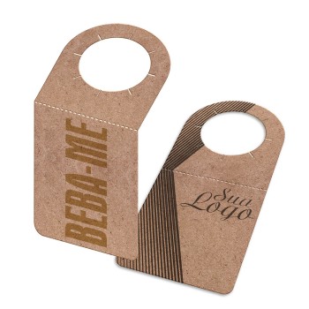 TAGS TAGS PARA GARRAFA KRAFT 250G SEM LAMINAÇÃO E SEM VERNIZ SEM VERNIZ 91X153MM Colorido frente e preto e branco verso - 100 un.