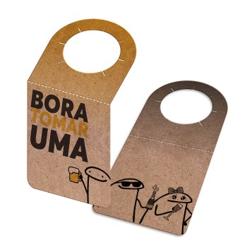 TAGS TAGS PARA GARRAFA KRAFT 250G SEM LAMINAÇÃO E SEM VERNIZ SEM VERNIZ 91X153MM Colorido frente e preto e branco verso - 250 un.