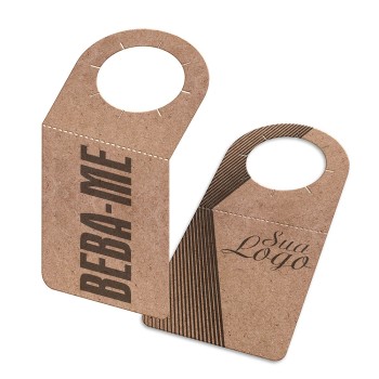 TAGS TAGS PARA GARRAFA KRAFT 250G SEM LAMINAÇÃO E SEM VERNIZ SEM VERNIZ 91X153MM Preto e branco frente e verso - 100 un.