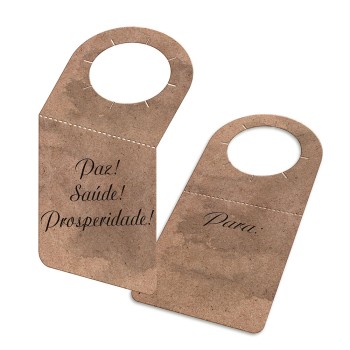 TAGS TAGS PARA GARRAFA KRAFT 250G SEM LAMINAÇÃO E SEM VERNIZ SEM VERNIZ 91X153MM Preto e branco frente e verso - 50 un.