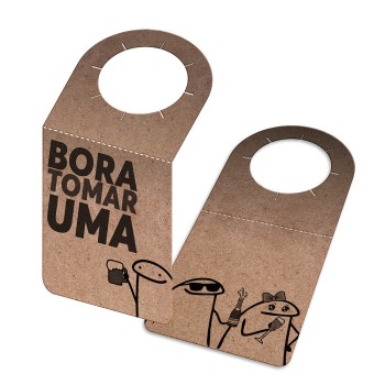 TAGS TAGS PARA GARRAFA KRAFT 250G SEM LAMINAÇÃO E SEM VERNIZ SEM VERNIZ 91X153MM Preto e branco frente e verso - 250 un.