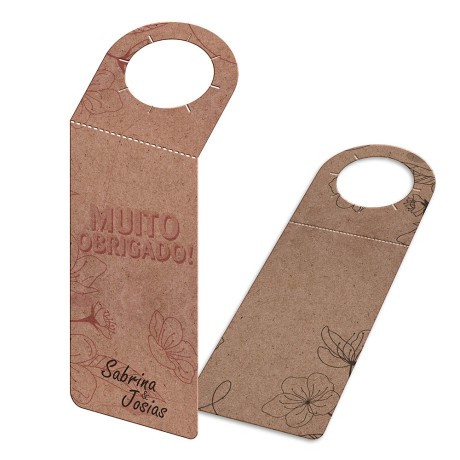 TAGS TAGS PARA GARRAFA KRAFT 250G SEM LAMINAÇÃO E SEM VERNIZ SEM VERNIZ 91X204MM Colorido frente e preto e branco verso - 100 un.