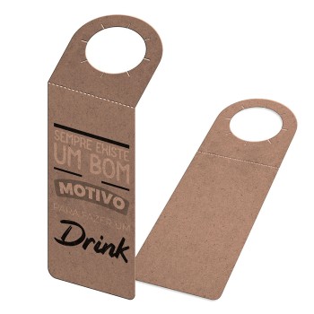 TAGS TAGS PARA GARRAFA KRAFT 250G SEM LAMINAÇÃO E SEM VERNIZ SEM VERNIZ 91X204MM Preto e branco frente - 50 un.