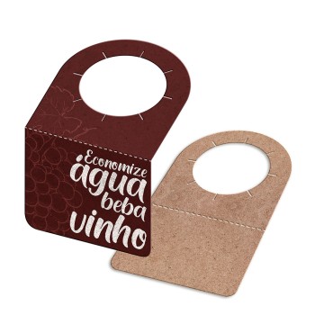 TAGS TAGS PARA GARRAFA KRAFT 250G SEM LAMINAÇÃO E SEM VERNIZ SEM VERNIZ COM TINTA BRANCA 91X102MM Colorido frente - 50 un.