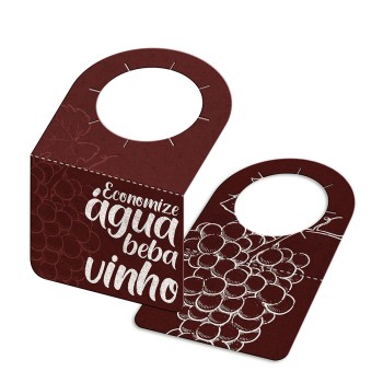 TAGS TAGS PARA GARRAFA KRAFT 250G SEM LAMINAÇÃO E SEM VERNIZ SEM VERNIZ COM TINTA BRANCA 91X102MM Colorido frente e verso - 50 un.