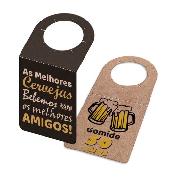 TAGS TAGS PARA GARRAFA KRAFT 250G SEM LAMINAÇÃO E SEM VERNIZ SEM VERNIZ COM TINTA BRANCA 91X153MM Colorido frente e verso - 250 un.