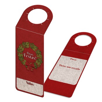 TAGS TAGS PARA GARRAFA KRAFT 250G SEM LAMINAÇÃO E SEM VERNIZ SEM VERNIZ COM TINTA BRANCA 91X204MM Colorido frente e verso - 100 un.