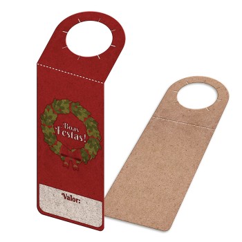 TAGS TAGS PARA GARRAFA KRAFT 250G SEM LAMINAÇÃO E SEM VERNIZ SEM VERNIZ COM TINTA BRANCA 91X204MM Colorido frente - 100 un.