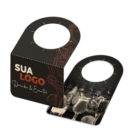 TAGS TAGS PARA GARRAFA RECICLATO 250G SEM LAMINAÇÃO E SEM VERNIZ SEM VERNIZ 91X102MM Colorido frente e preto e branco verso - 250 un.