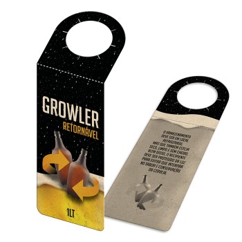 TAGS TAGS PARA GARRAFA RECICLATO 250G SEM LAMINAÇÃO E SEM VERNIZ SEM VERNIZ 91X204MM Colorido frente e preto e branco verso - 250 un.