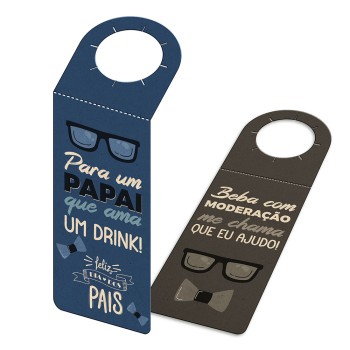 TAGS TAGS PARA GARRAFA RECICLATO 250G SEM LAMINAÇÃO E SEM VERNIZ SEM VERNIZ 91X204MM Colorido frente e preto e branco verso - 50 un.