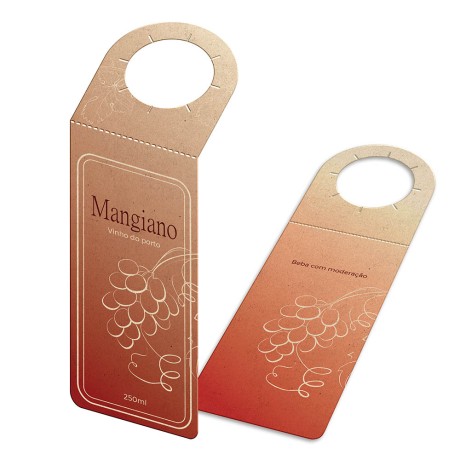 TAGS TAGS PARA GARRAFA RECICLATO 250G SEM LAMINAÇÃO E SEM VERNIZ SEM VERNIZ 91X204MM Colorido frente e verso - 100 un.