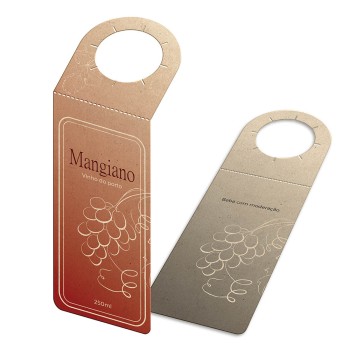 TAGS TAGS PARA GARRAFA RECICLATO 250G SEM LAMINAÇÃO E SEM VERNIZ SEM VERNIZ 91X204MM Colorido frente e preto e branco verso - 100 un.