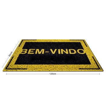 TAPETE CAPACHO PVC VINÍLICO AMARELO 1200X800MM Colorido frente - 1 un.