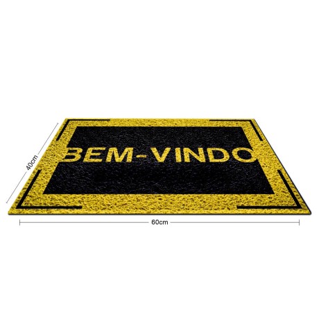 TAPETE CAPACHO PVC VINÍLICO AMARELO 600X400MM Colorido frente - 1 un.