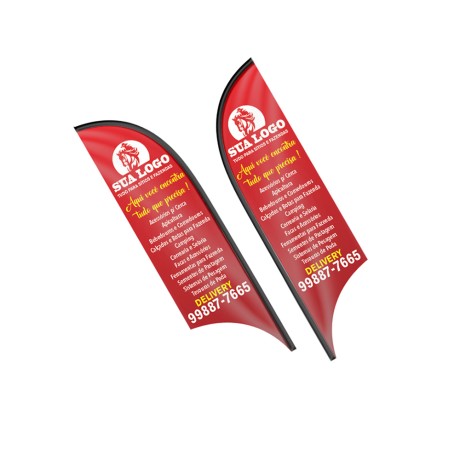 WIND BANNER BANDEIRA AVULSA TECIDO OXFORD MODELO VELA Colorido frente e verso - 1 un.