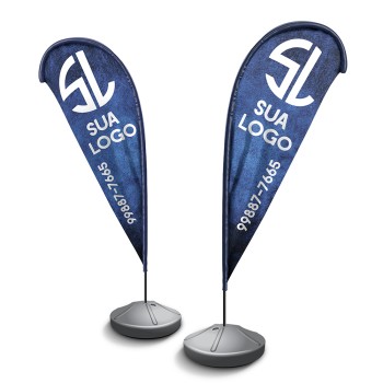 WIND BANNER KIT COMPLETO BANDEIRA E BASE TECIDO OXFORD MODELO GOTA Colorido frente e verso - 1 un.