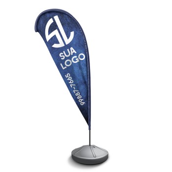 WIND BANNER KIT COMPLETO BANDEIRA E BASE TECIDO OXFORD MODELO GOTA Colorido frente - 1 un.